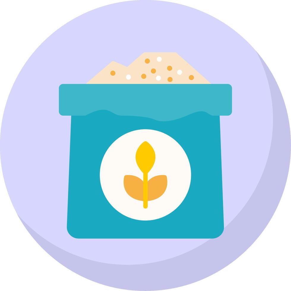 Wheat Flour Flat Bubble Icon vector