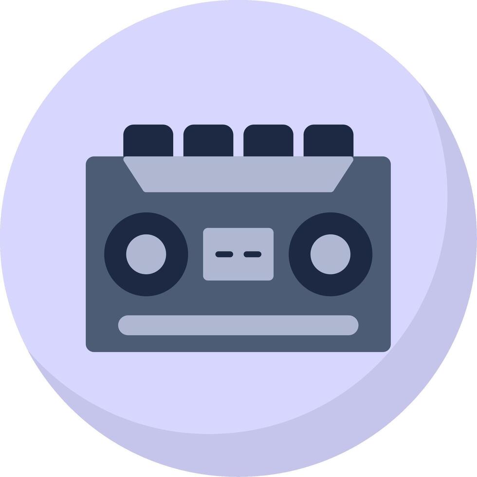 Cassette Recorder Flat Bubble Icon vector