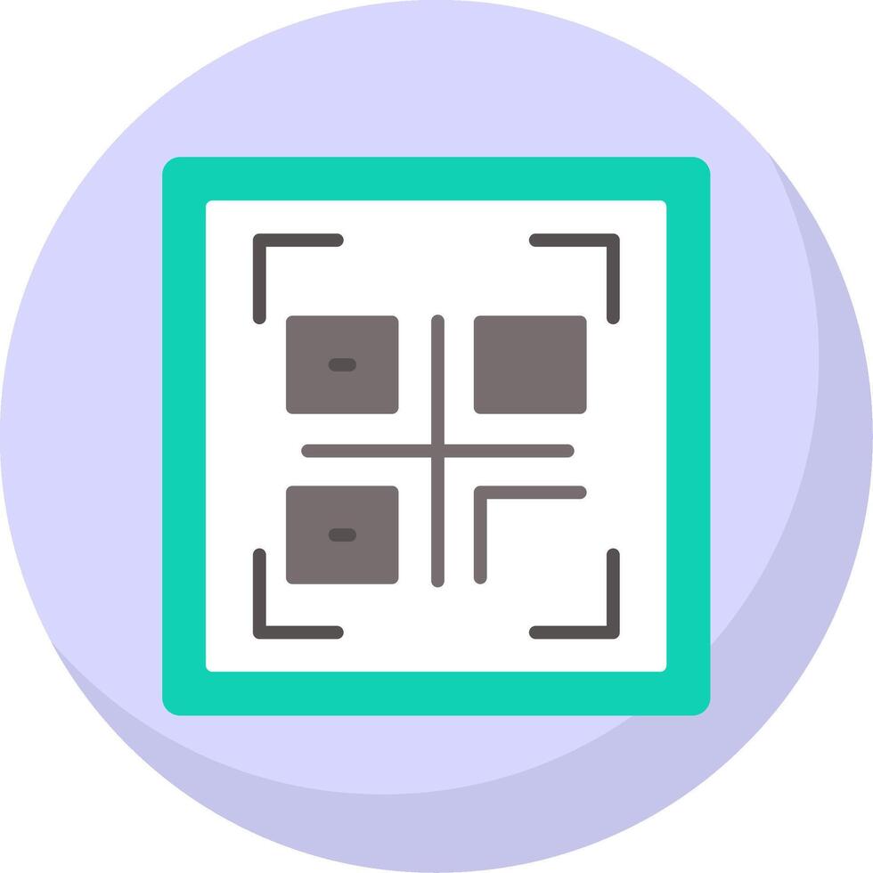 Qr Code Flat Bubble Icon vector