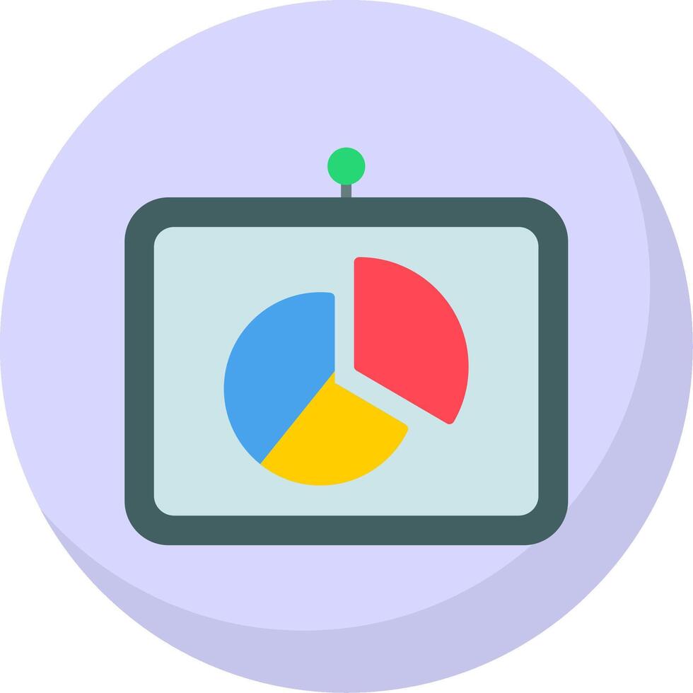 Pie Chart Flat Bubble Icon vector