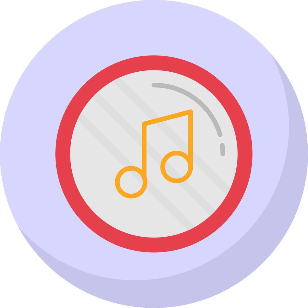 música Nota plano burbuja icono vector