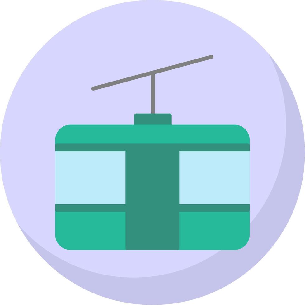 Cableway Flat Bubble Icon vector