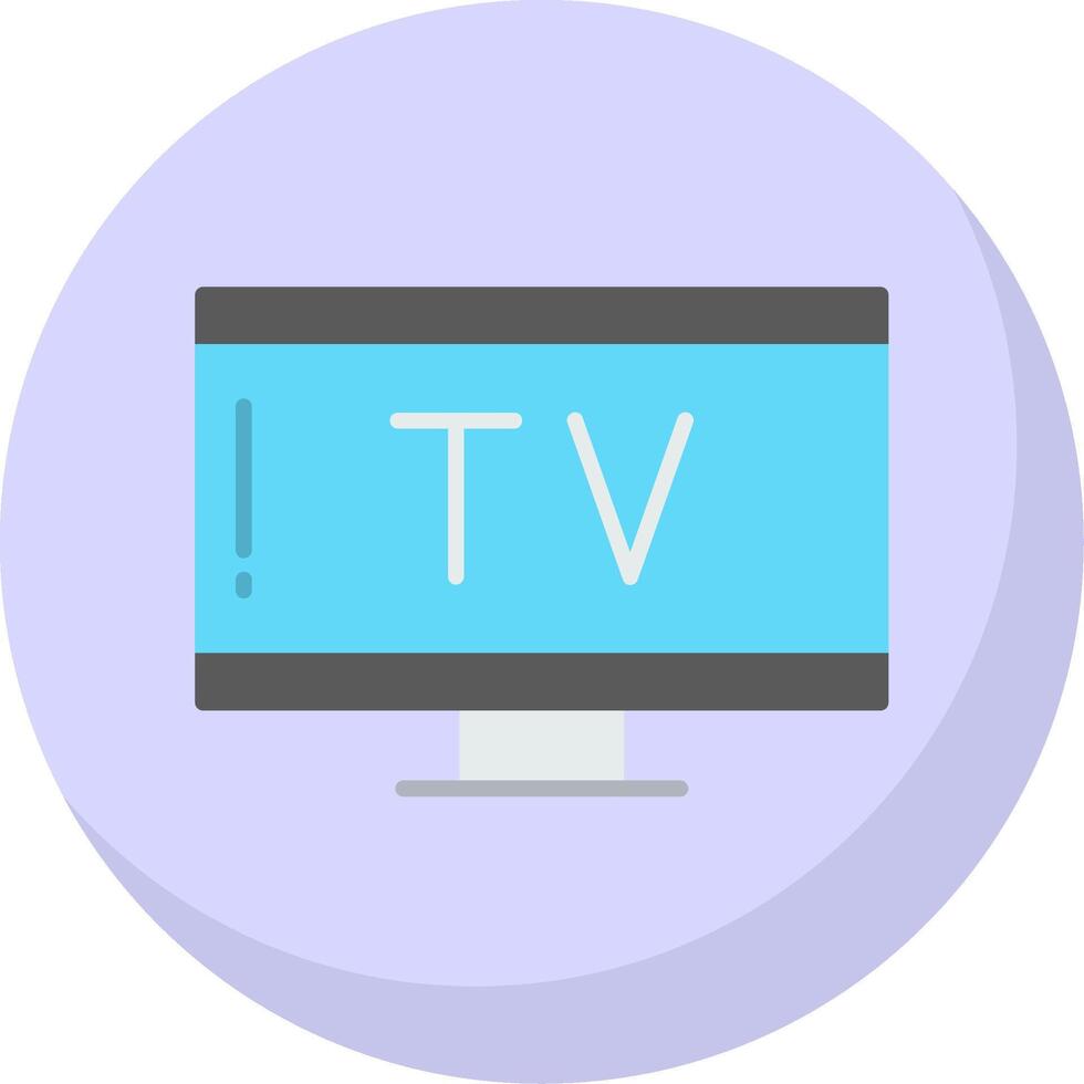 televisión plano burbuja icono vector