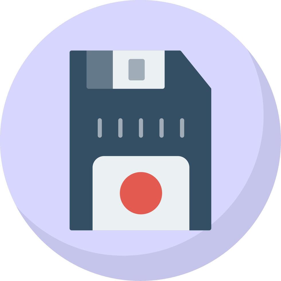 Floppy Disk Flat Bubble Icon vector