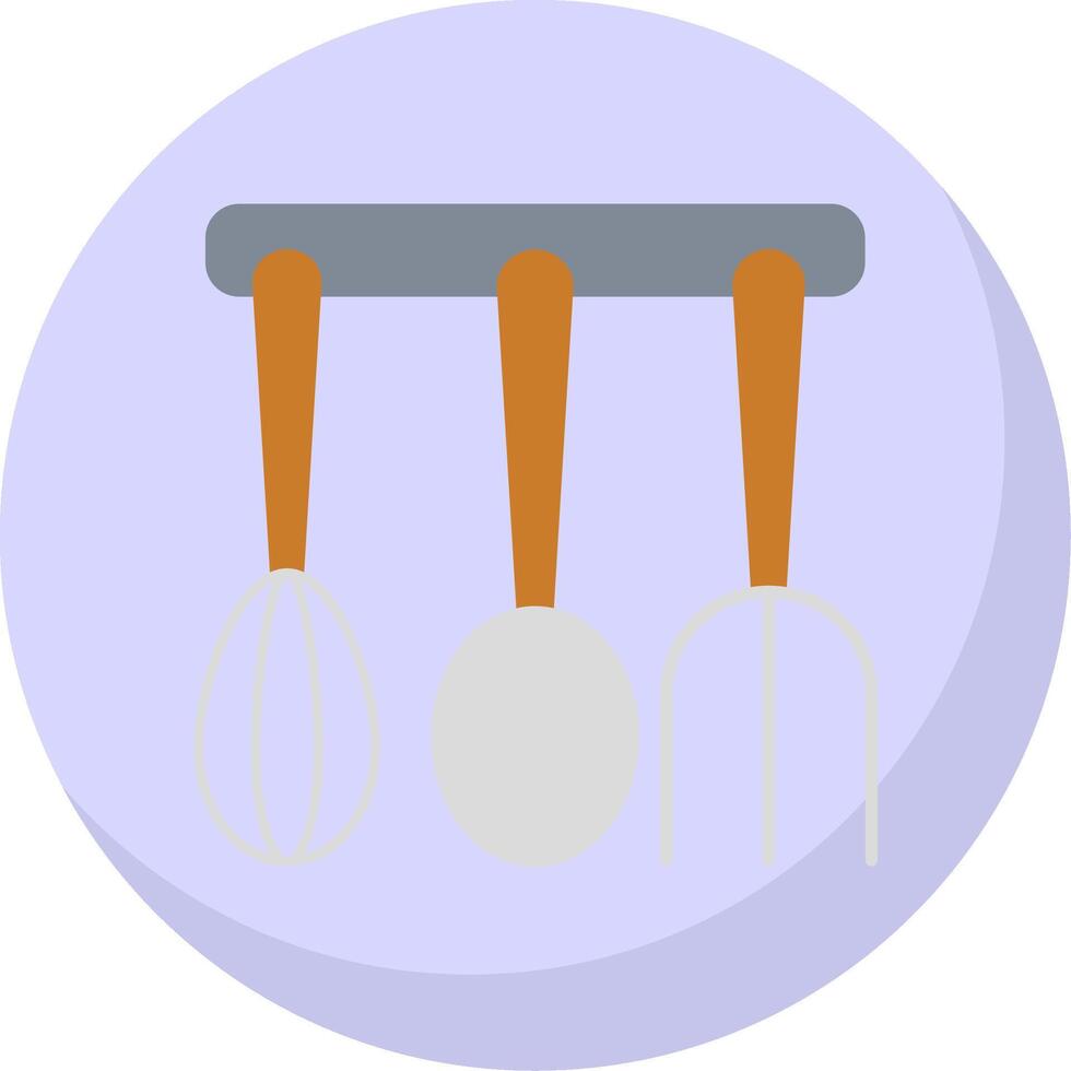 Kitchen Utensils Flat Bubble Icon vector