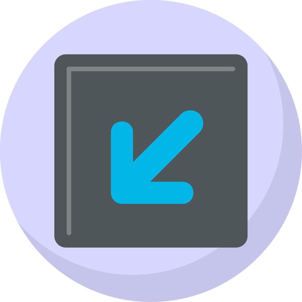 Down Left Flat Bubble Icon vector