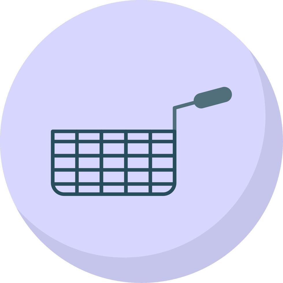 Deep Fryer Flat Bubble Icon vector