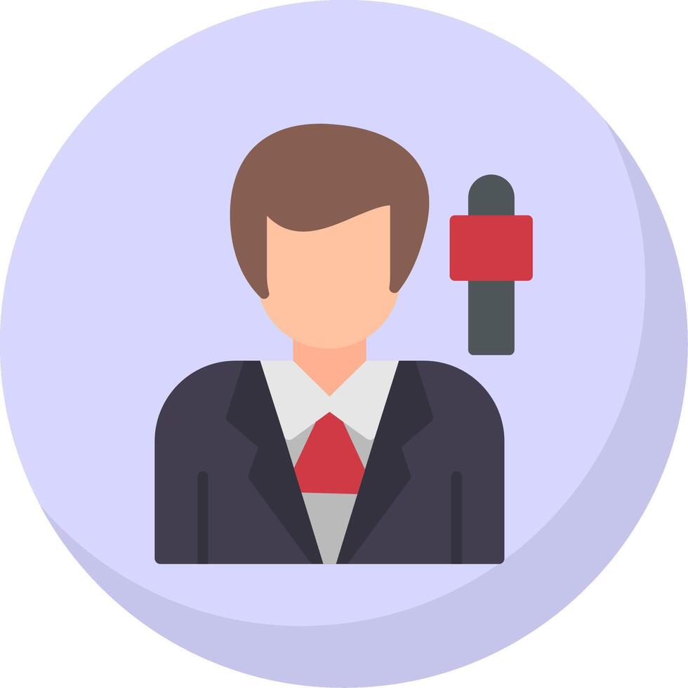 Journalist Flat Bubble Icon vector