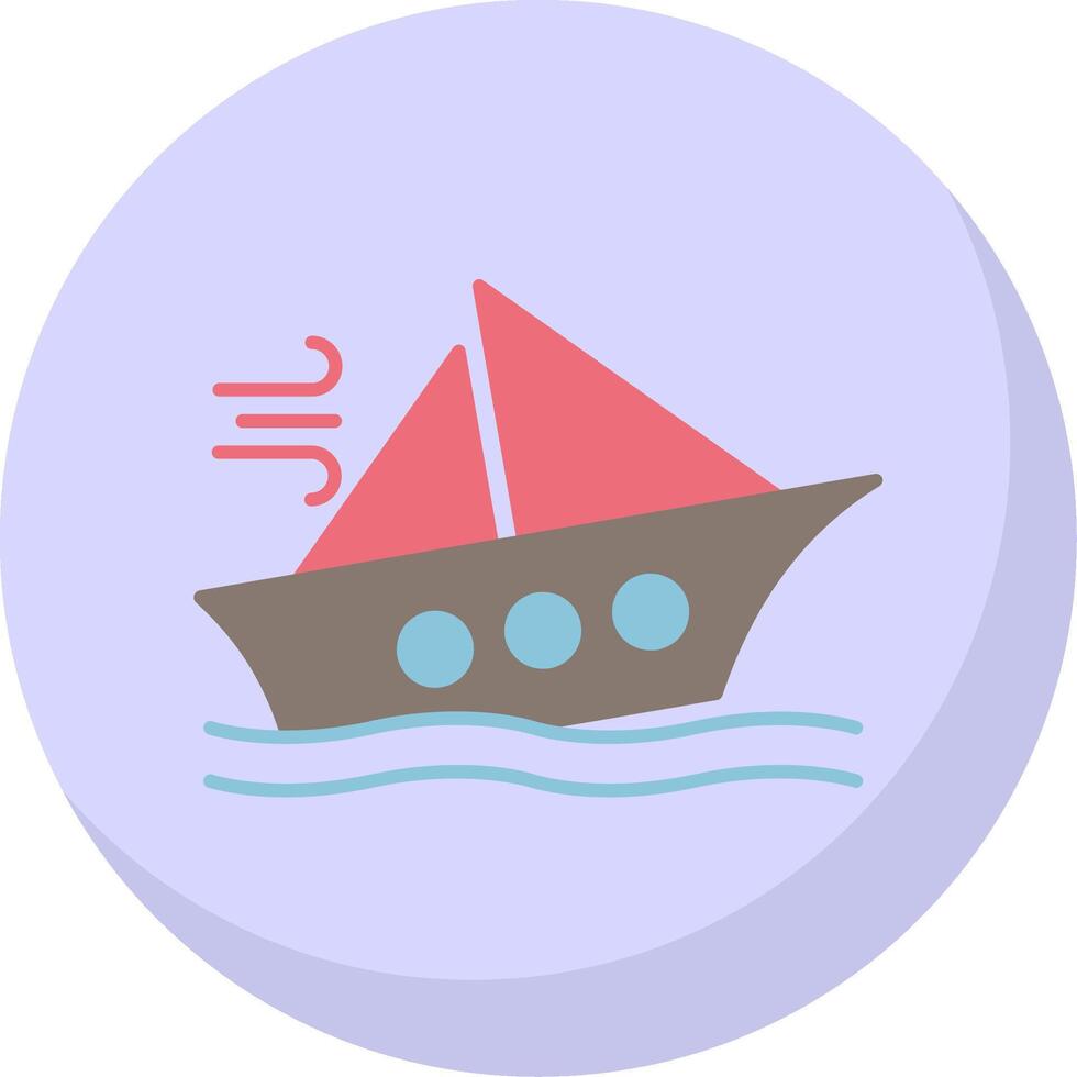 Shipwreck Flat Bubble Icon vector