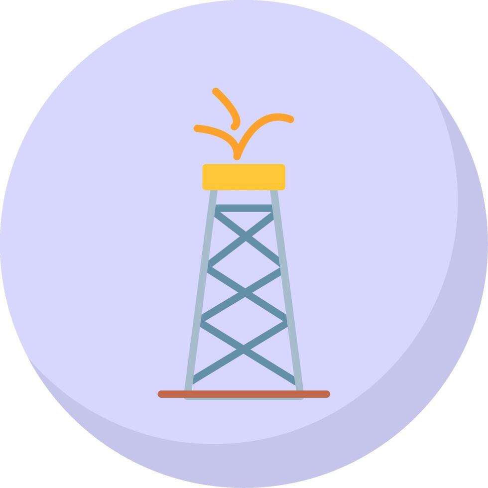 Oil Tower Flat Bubble Icon vector