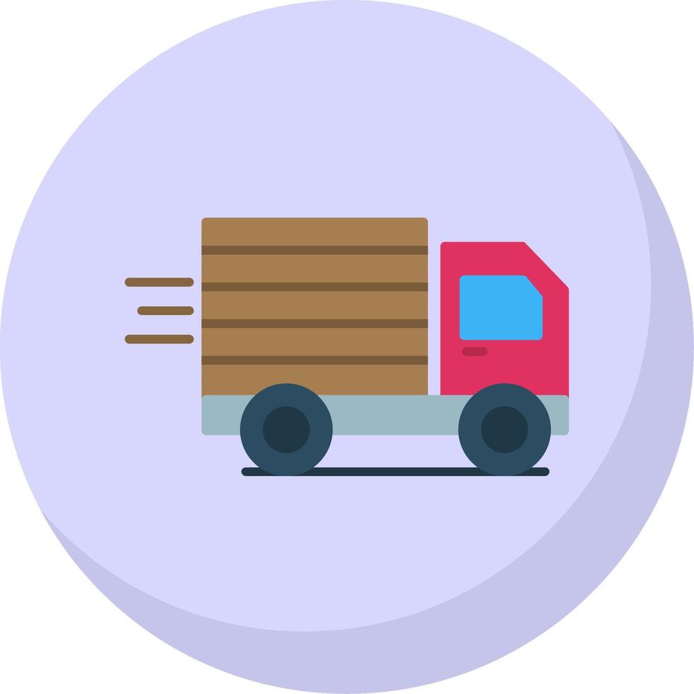 Cargo Truck Flat Bubble Icon vector