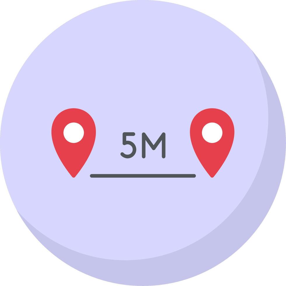 Distance Flat Bubble Icon vector