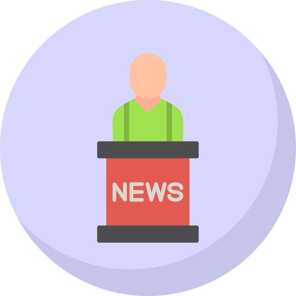 News Anchor Flat Bubble Icon vector