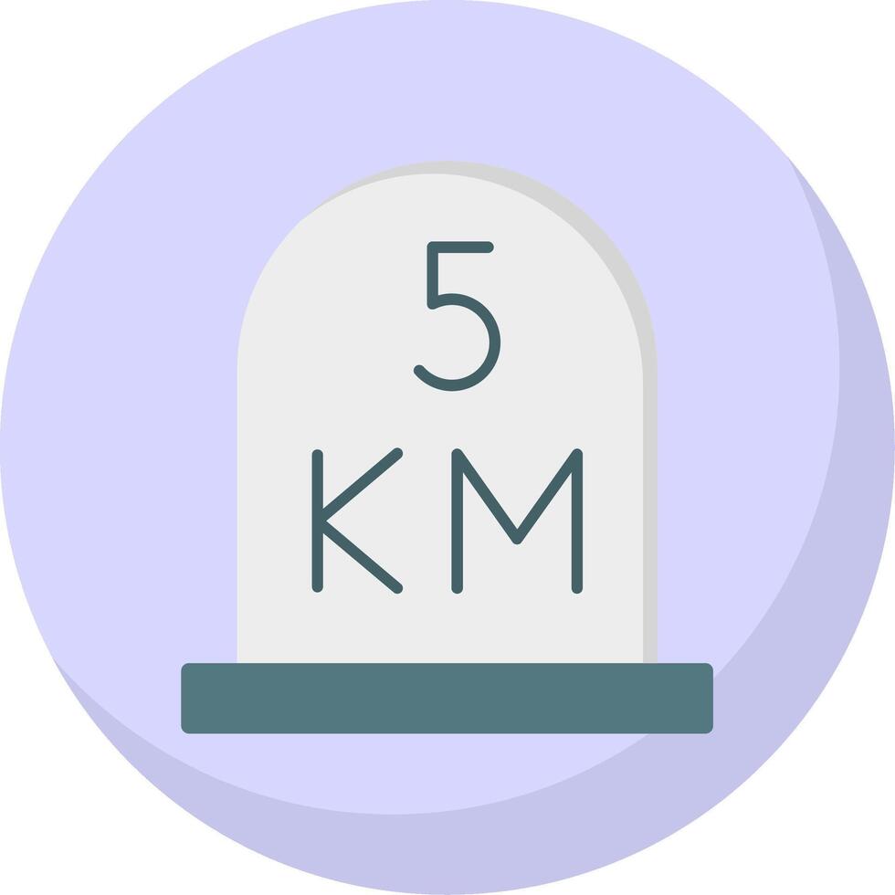 kilometer Flat Bubble Icon vector