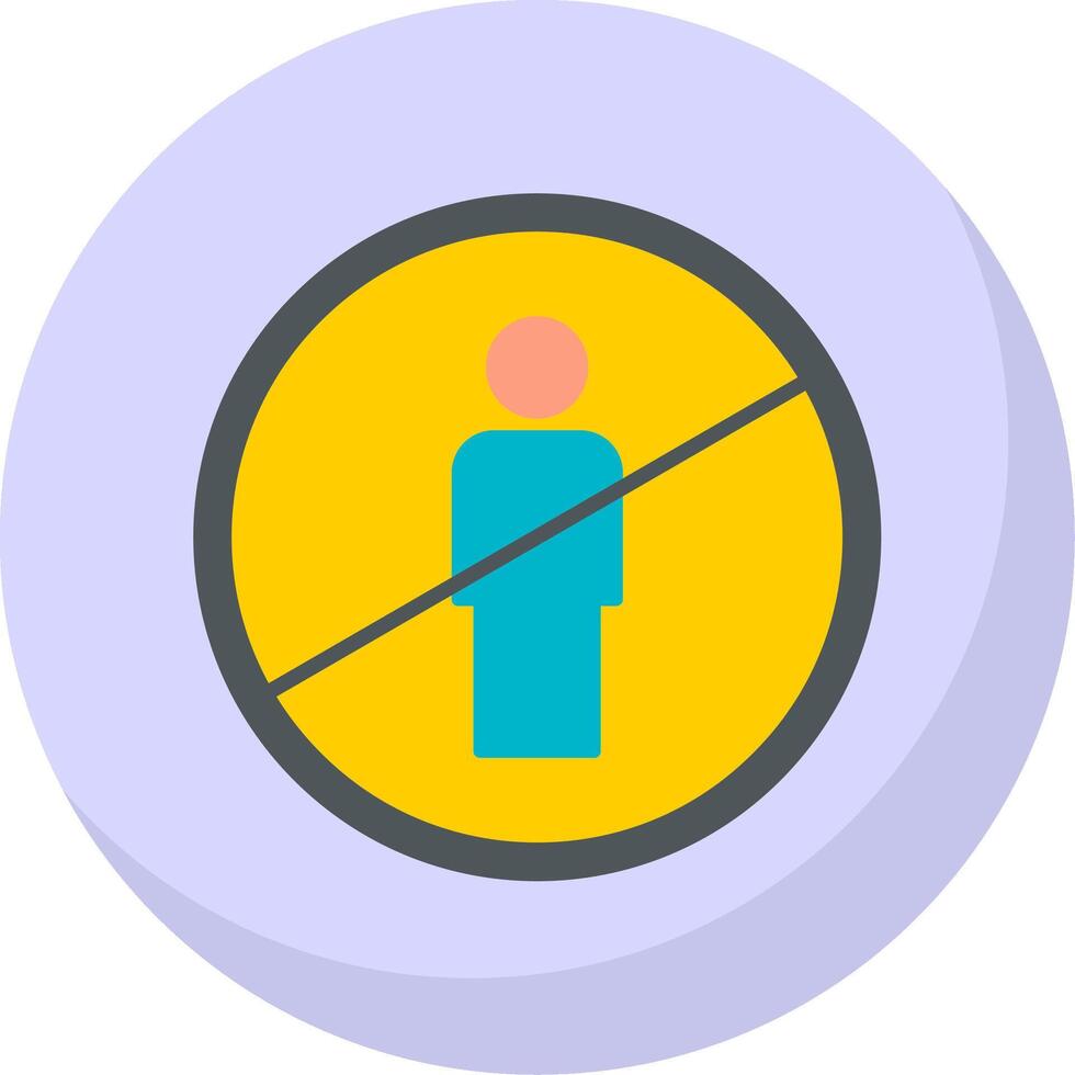 No Entry Flat Bubble Icon vector