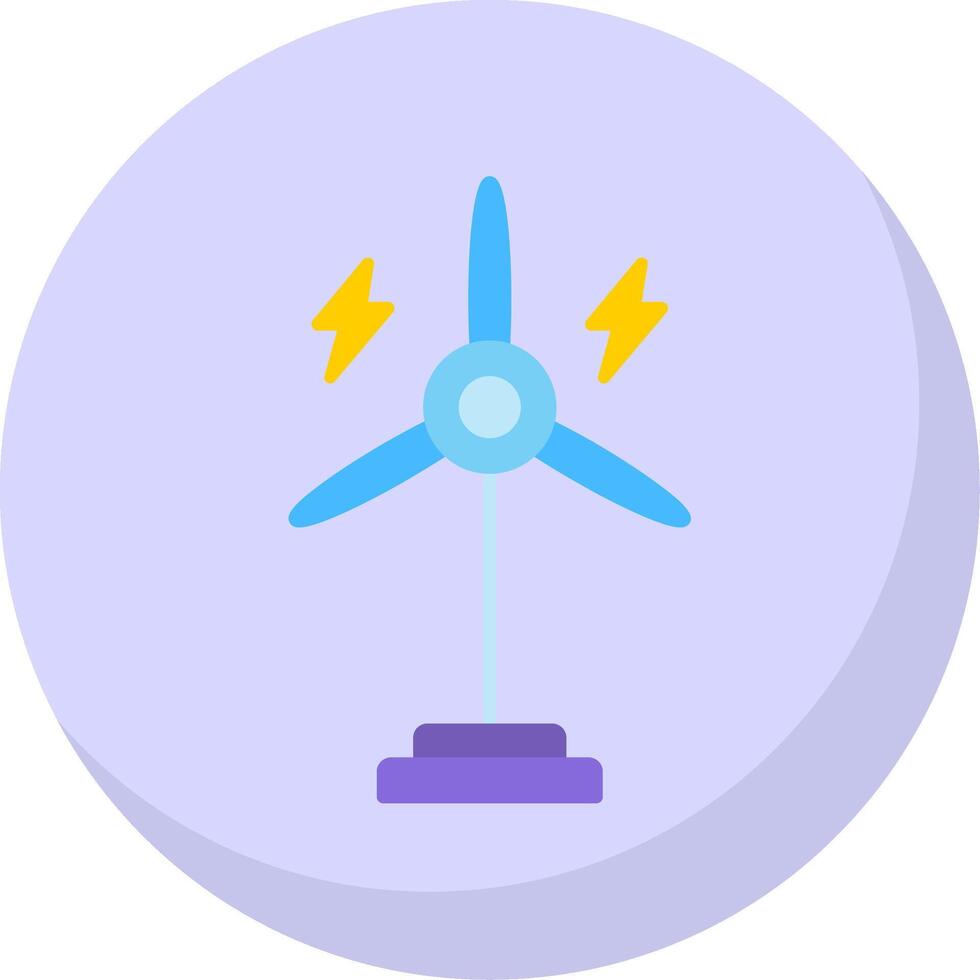 Eolic Turbine Flat Bubble Icon vector