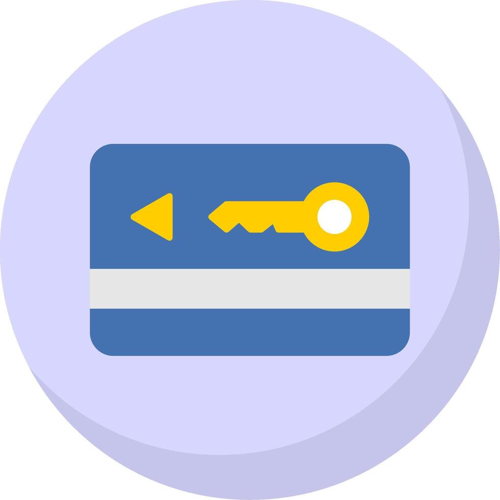 Key Card Flat Bubble Icon vector