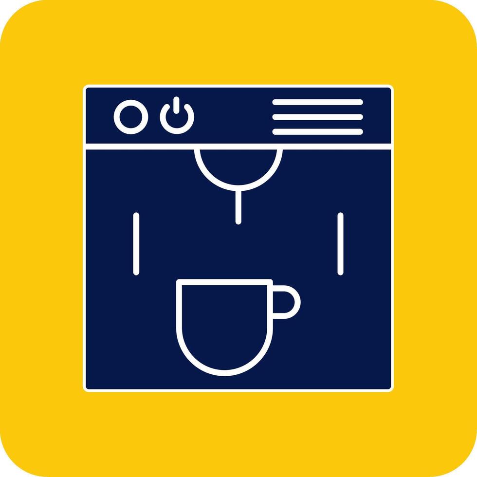 Coffe Maker Flat Bubble Icon vector