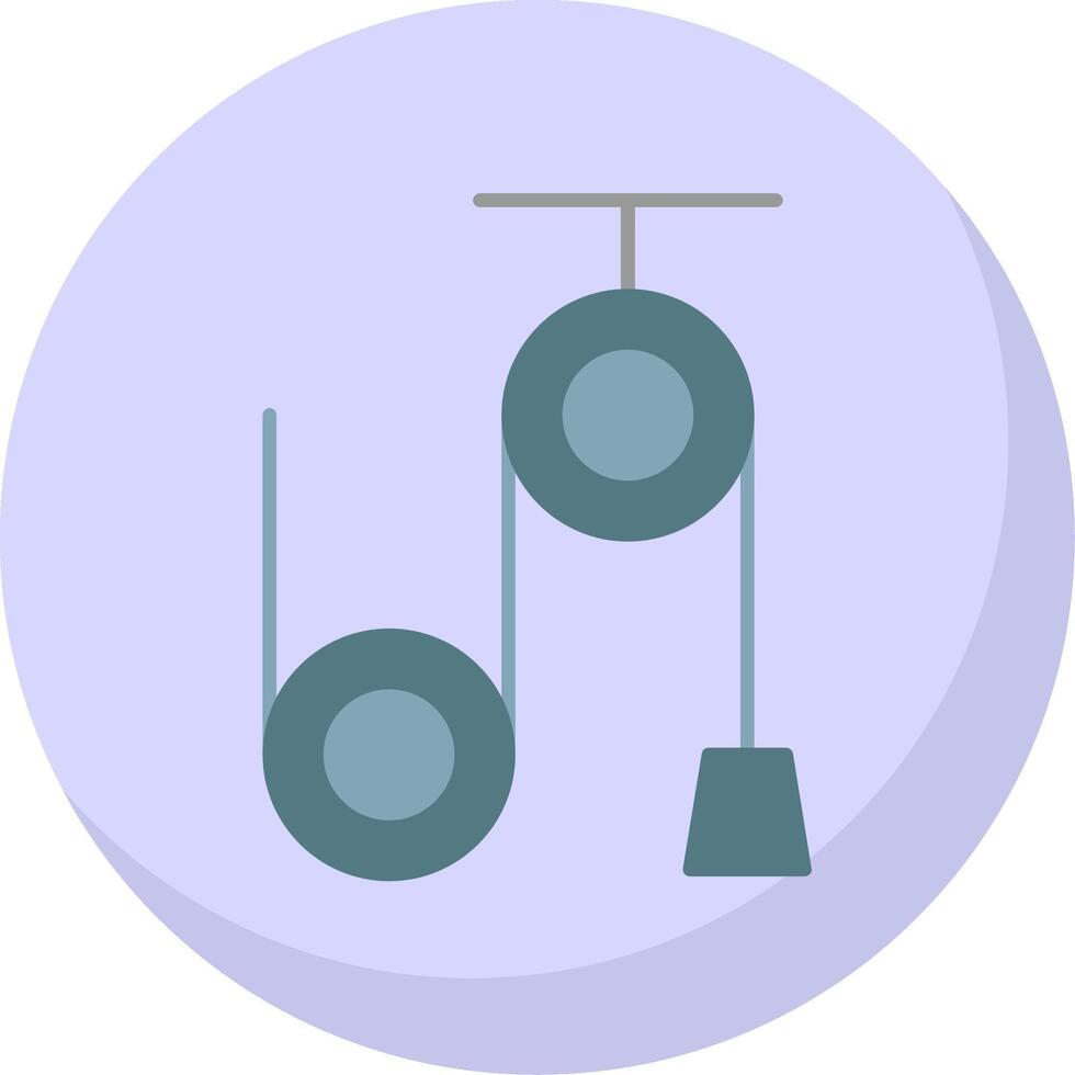 Pulley Machine Flat Bubble Icon vector