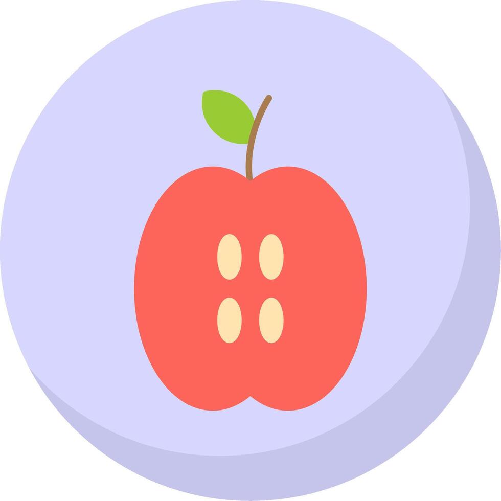 manzana plano burbuja icono vector