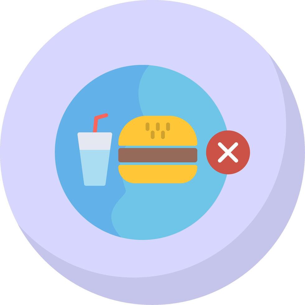 No Junk Food Flat Bubble Icon vector
