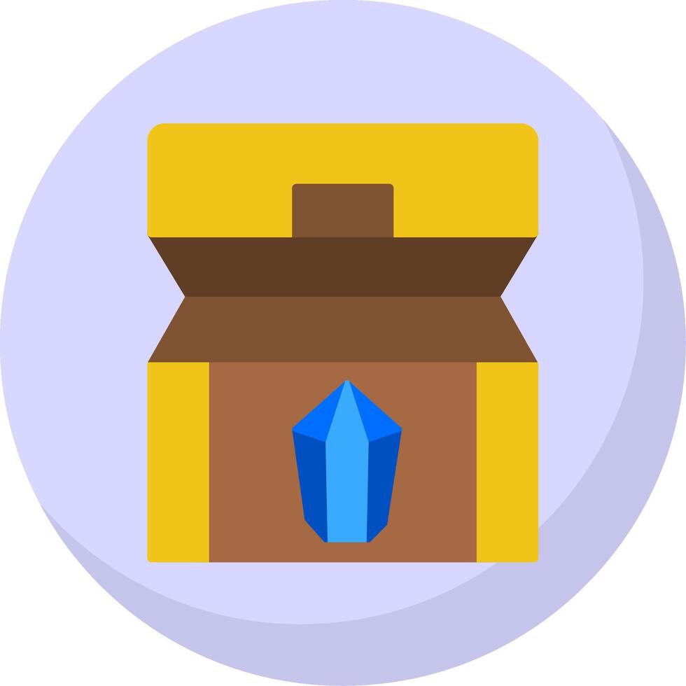 Treasure chest Flat Bubble Icon vector