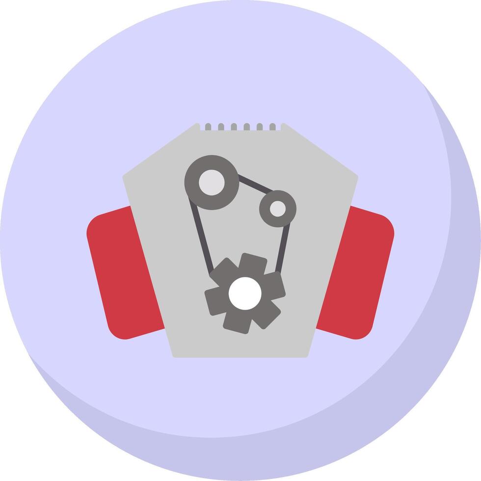 Engine Flat Bubble Icon vector