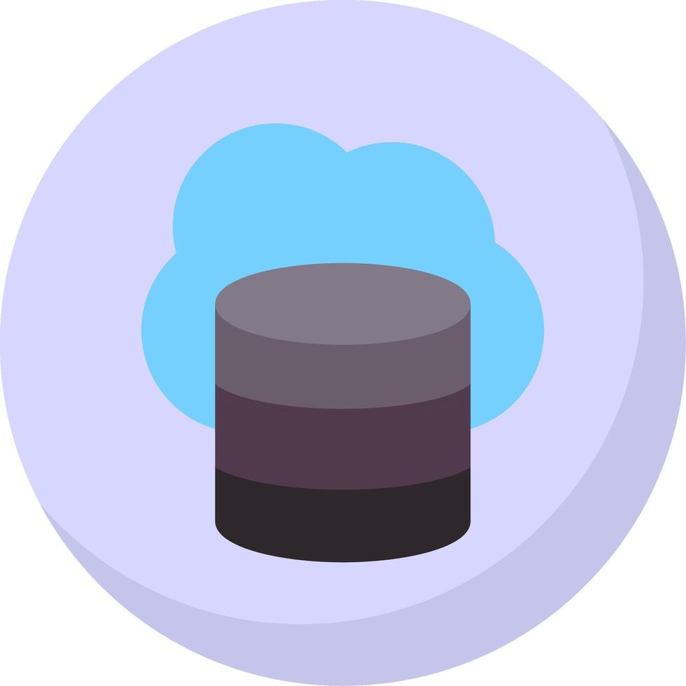 Cloud Storage Flat Bubble Icon vector