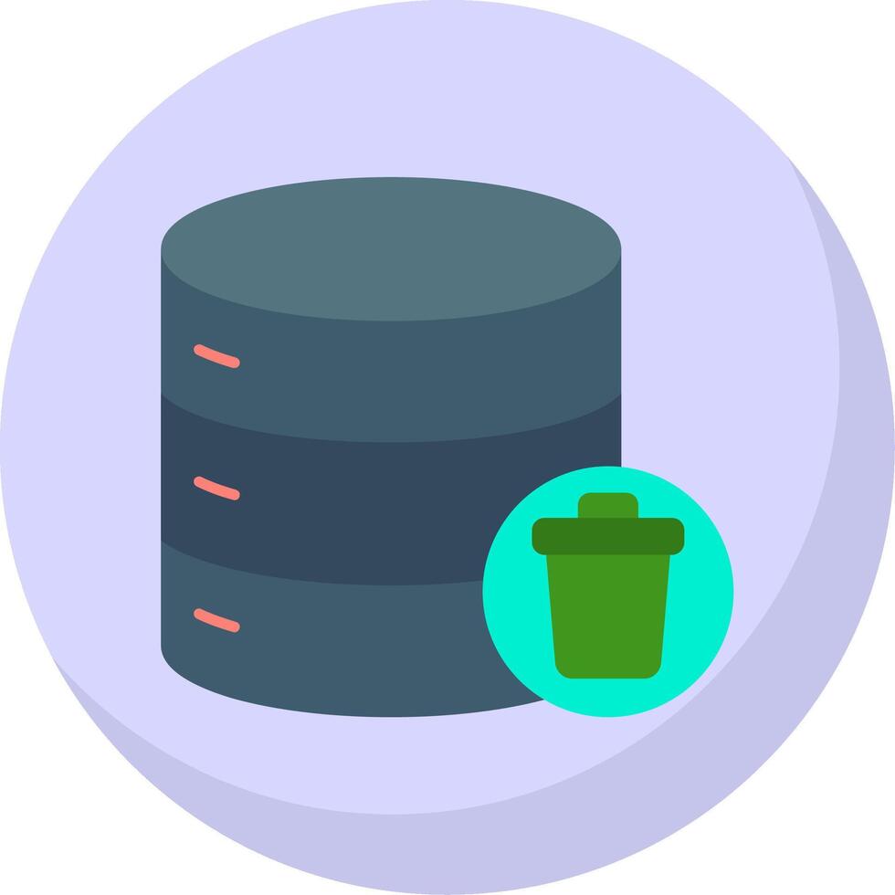 Delete Data Flat Bubble Icon vector