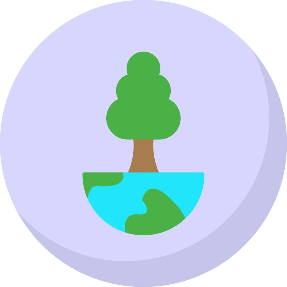 mundo árbol plano burbuja icono vector