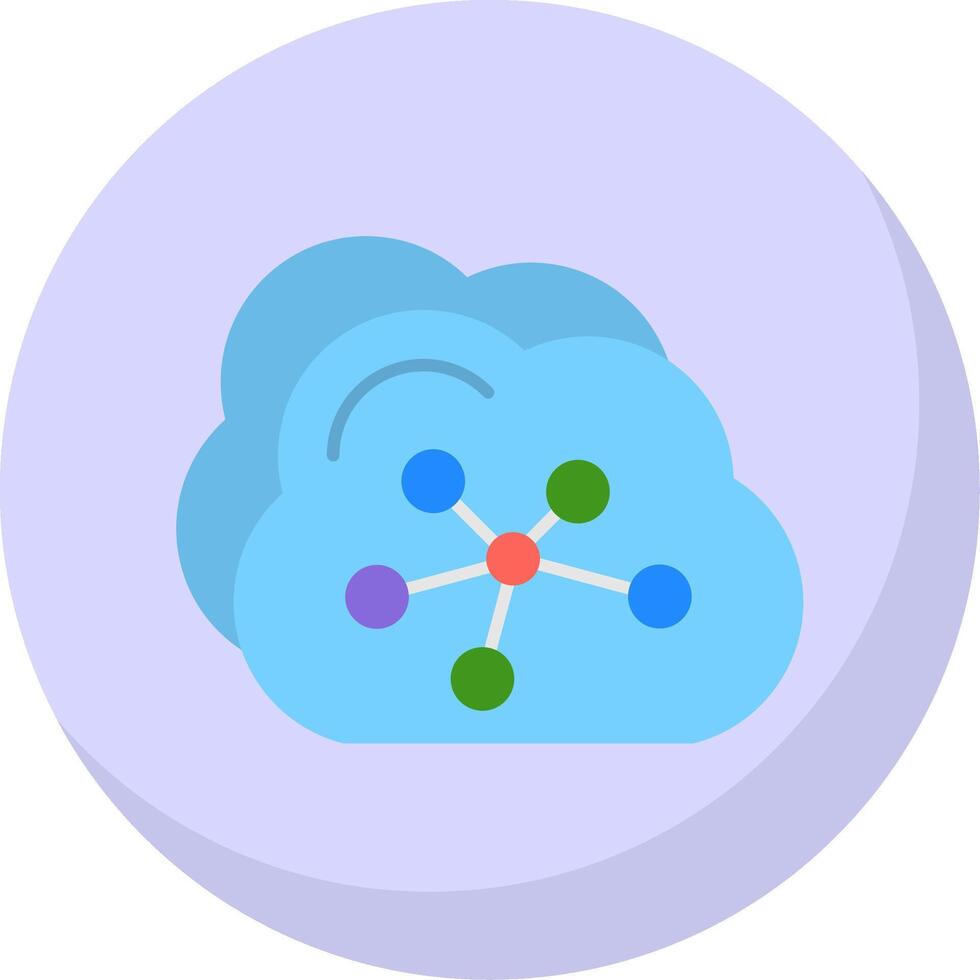 nube plano burbuja icono vector