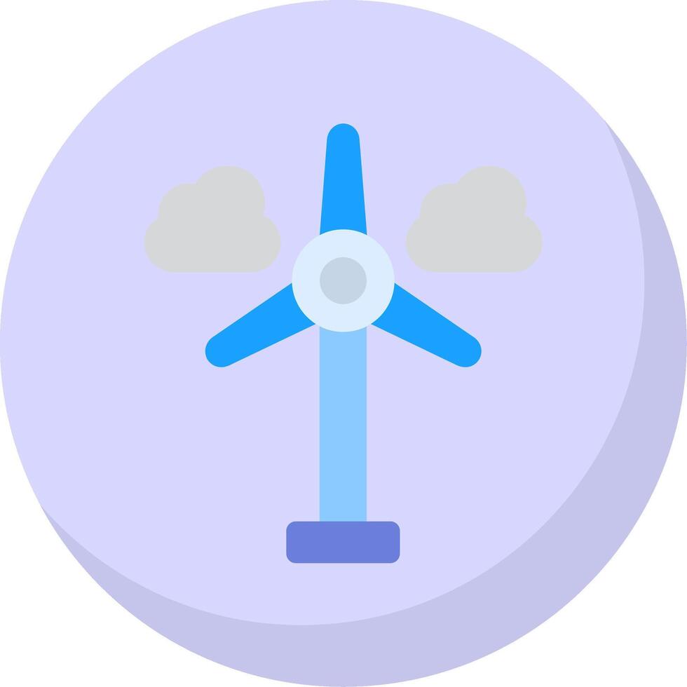 viento turbina plano burbuja icono vector