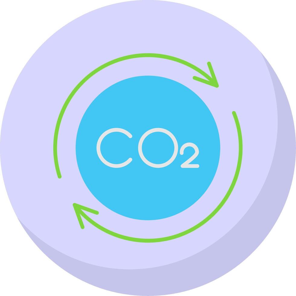 Carbon Cycle Flat Bubble Icon vector