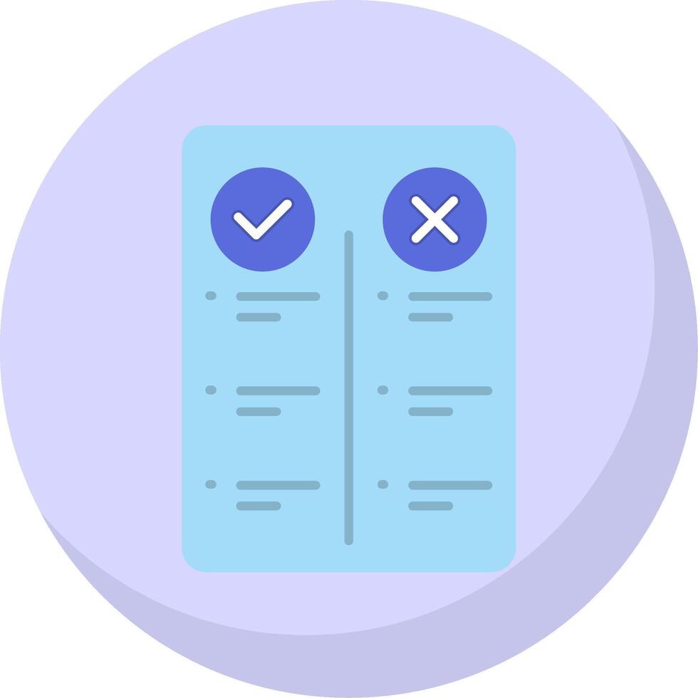 Pros And Cons Flat Bubble Icon vector