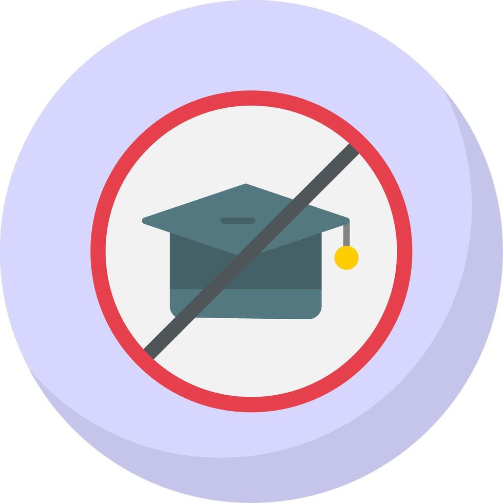 No Education Flat Bubble Icon vector