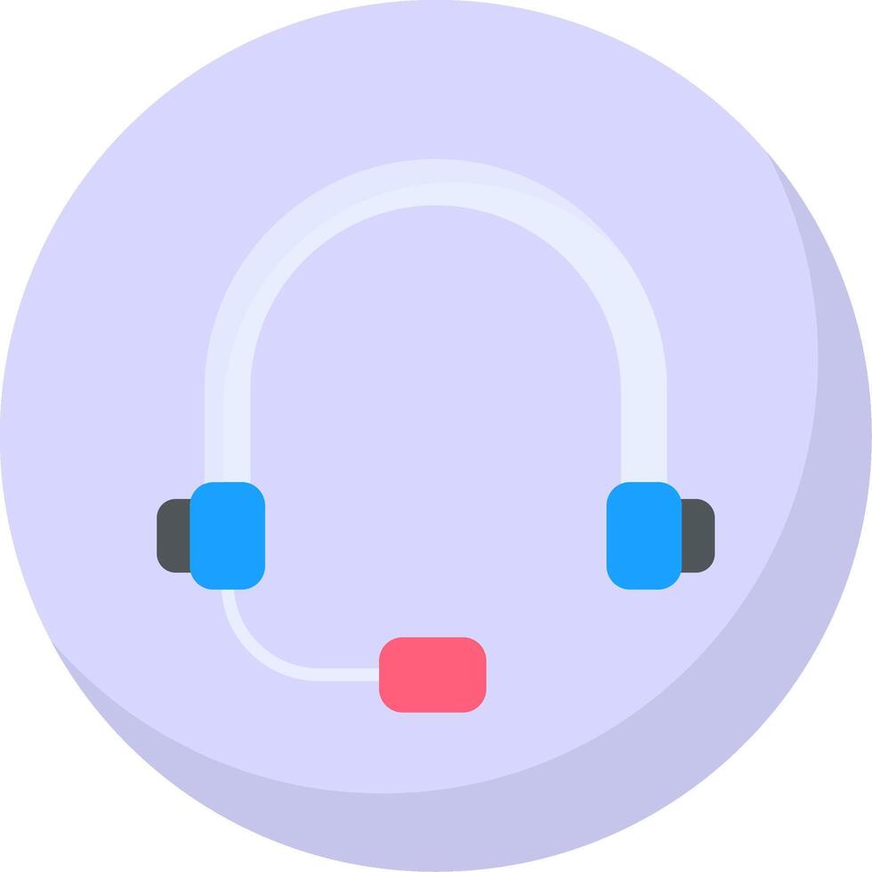 Headset Flat Bubble Icon vector