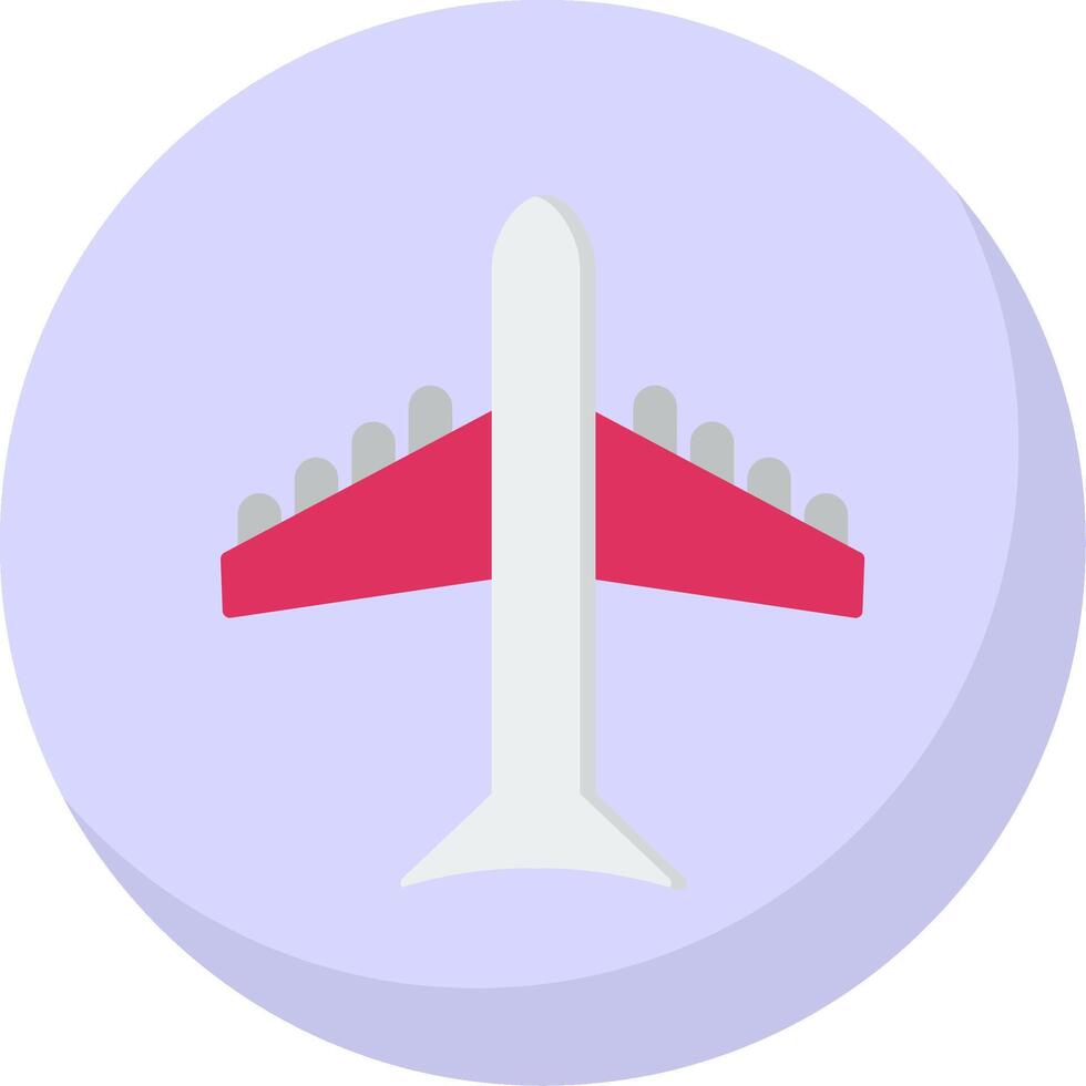 Airplane Flat Bubble Icon vector