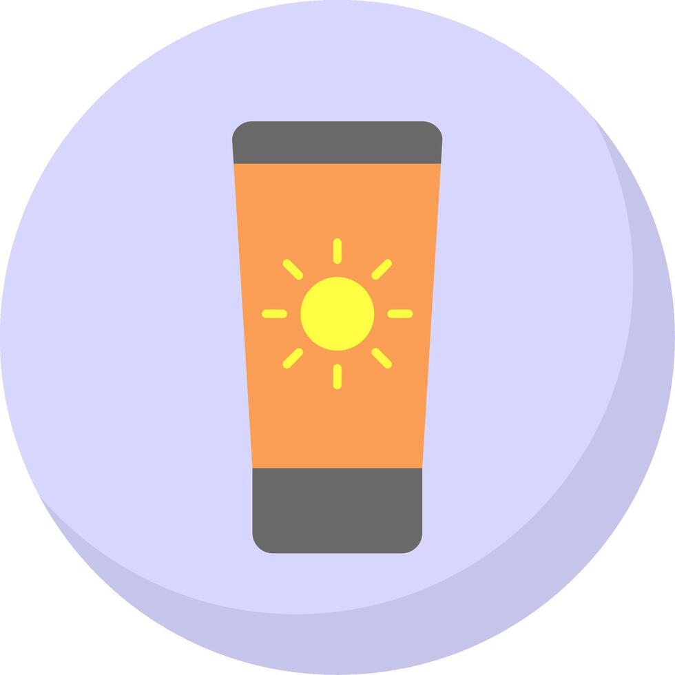 Sun Cream Flat Bubble Icon vector