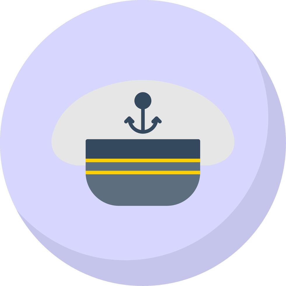 Captain Hat Flat Bubble Icon vector
