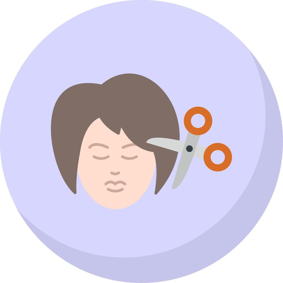 mujer pelo plano burbuja icono vector