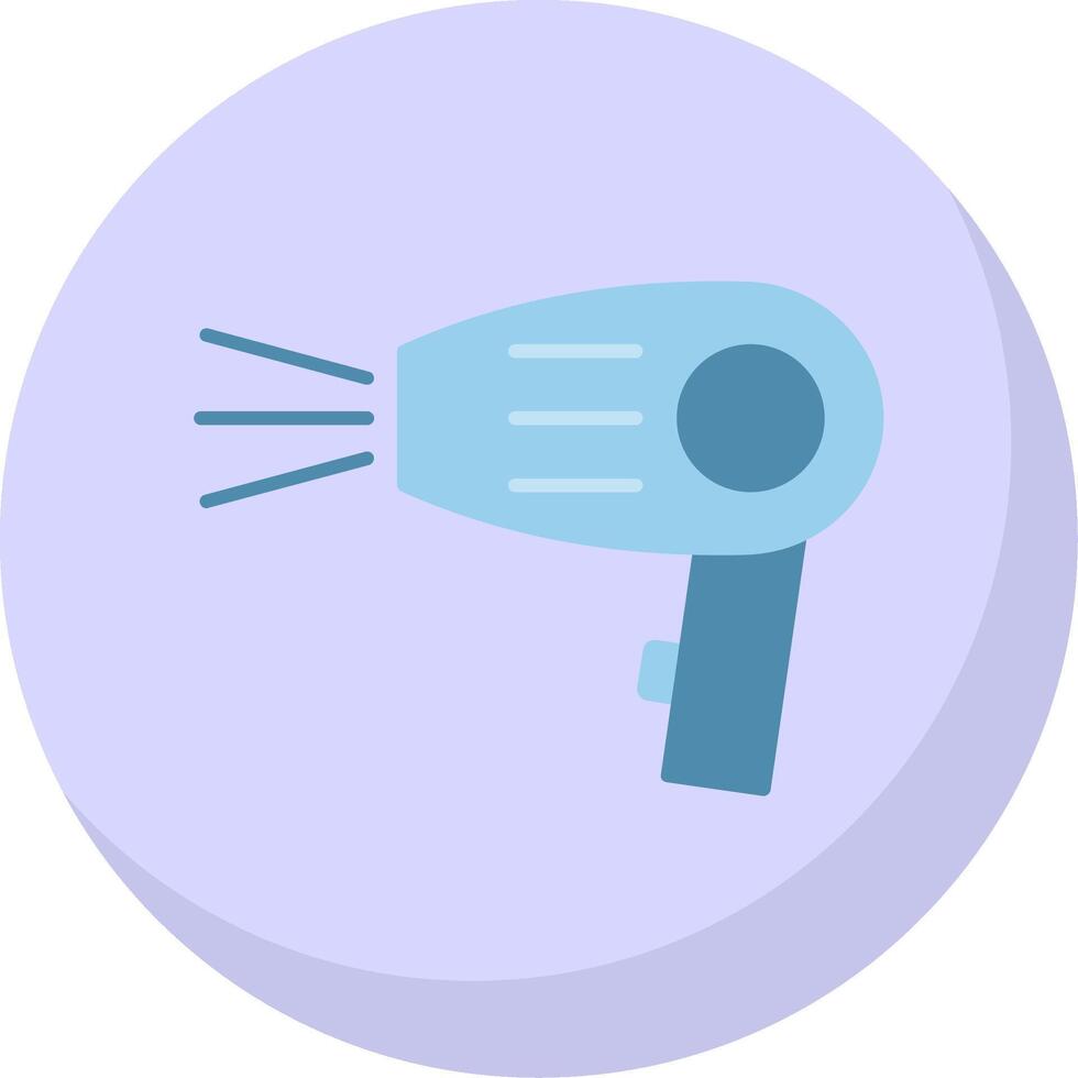 Hair Dryer Flat Bubble Icon vector