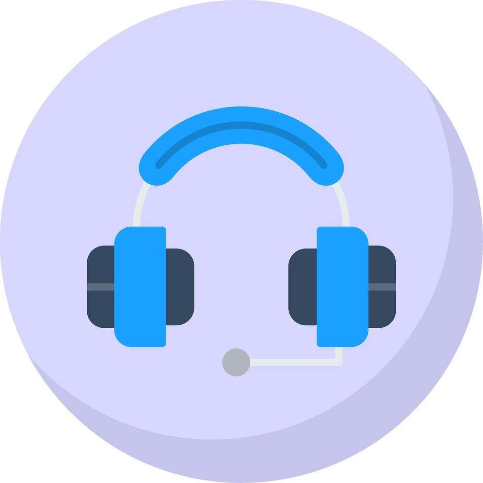 Headphone Flat Bubble Icon vector