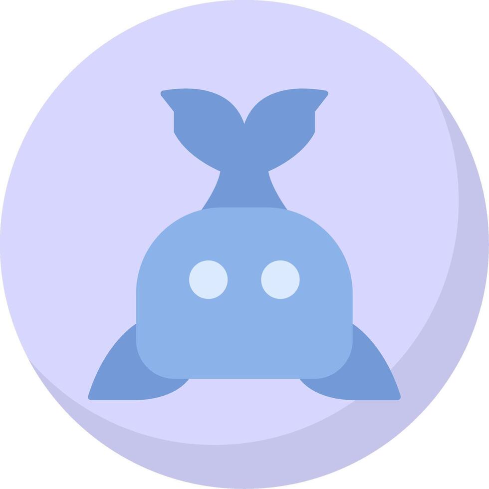 Whale Flat Bubble Icon vector