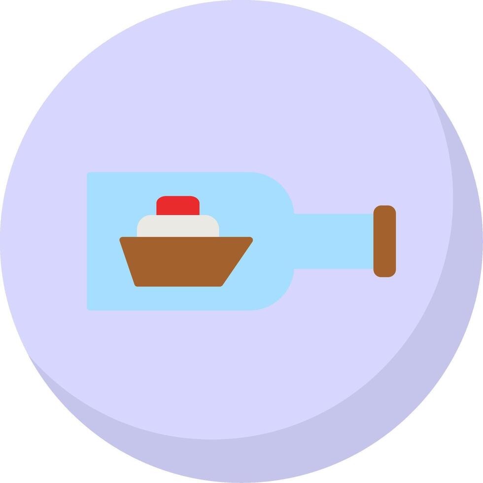 Ship In A Bottle Flat Bubble Icon vector