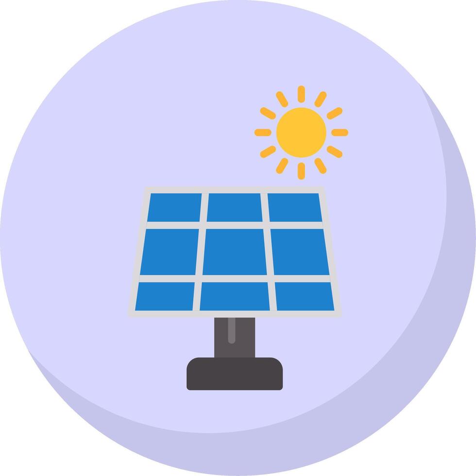 solar panel plano burbuja icono vector