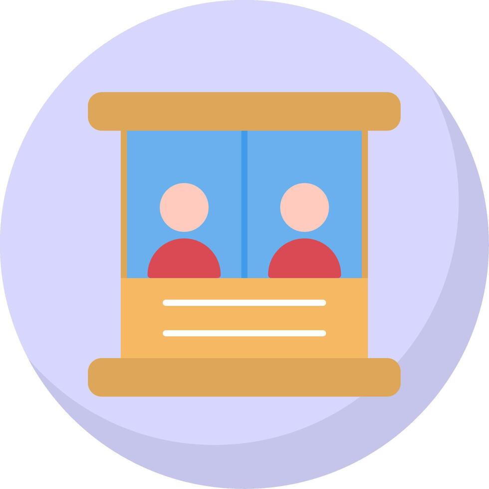 Ticket Box Flat Bubble Icon vector