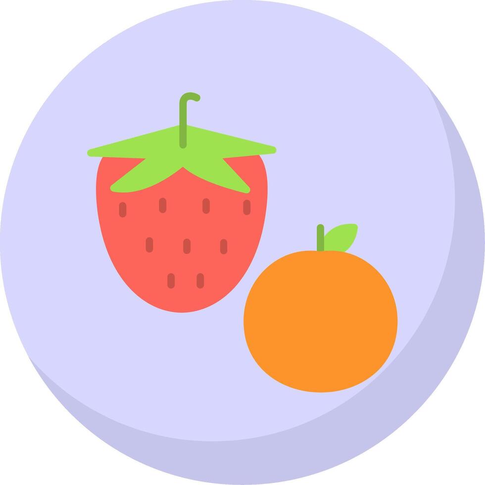 Fruta plano burbuja icono vector