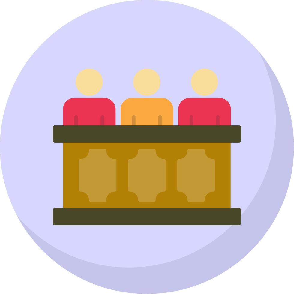 Panel of judges Flat Bubble Icon vector