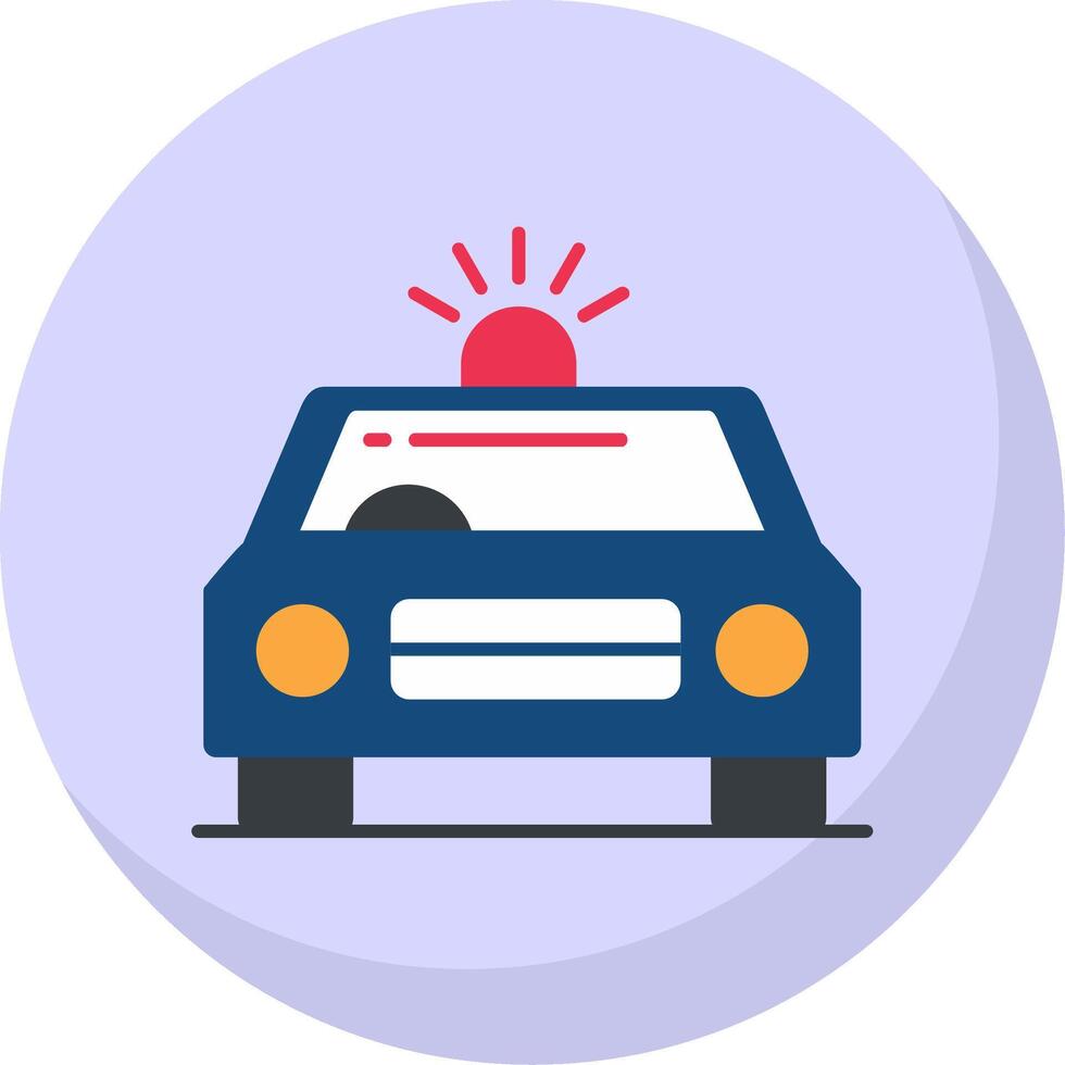 Car Siren Flat Bubble Icon vector