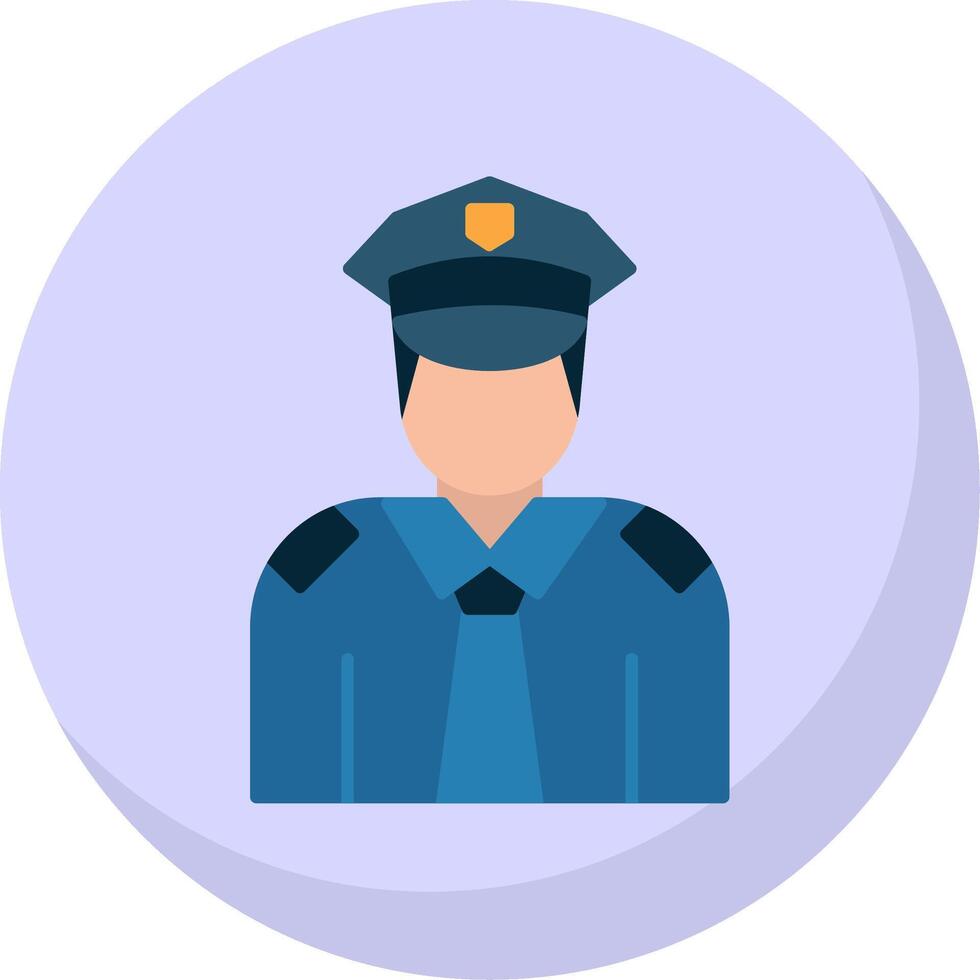 Policeman Flat Bubble Icon vector